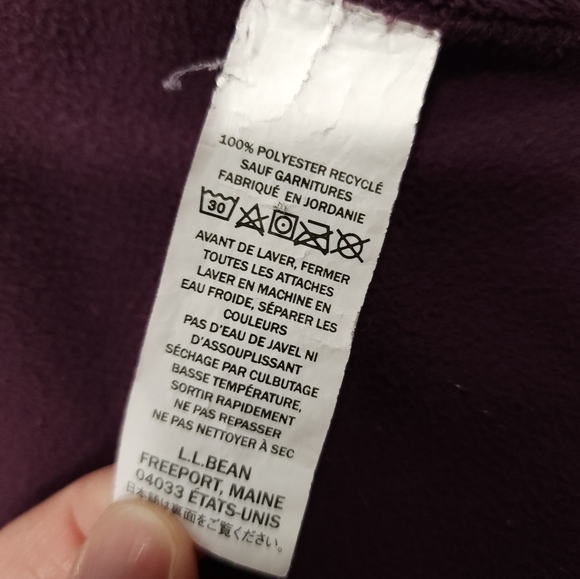 L.L.Bean Full Zip Sherpa Luxe Micro Fleece Maroon XS Reg - Picture 13 of 13